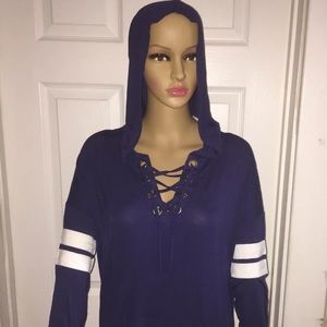 Lace up hoodie